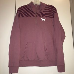 Pink Victoria Secret Purple Half Zip Sweater